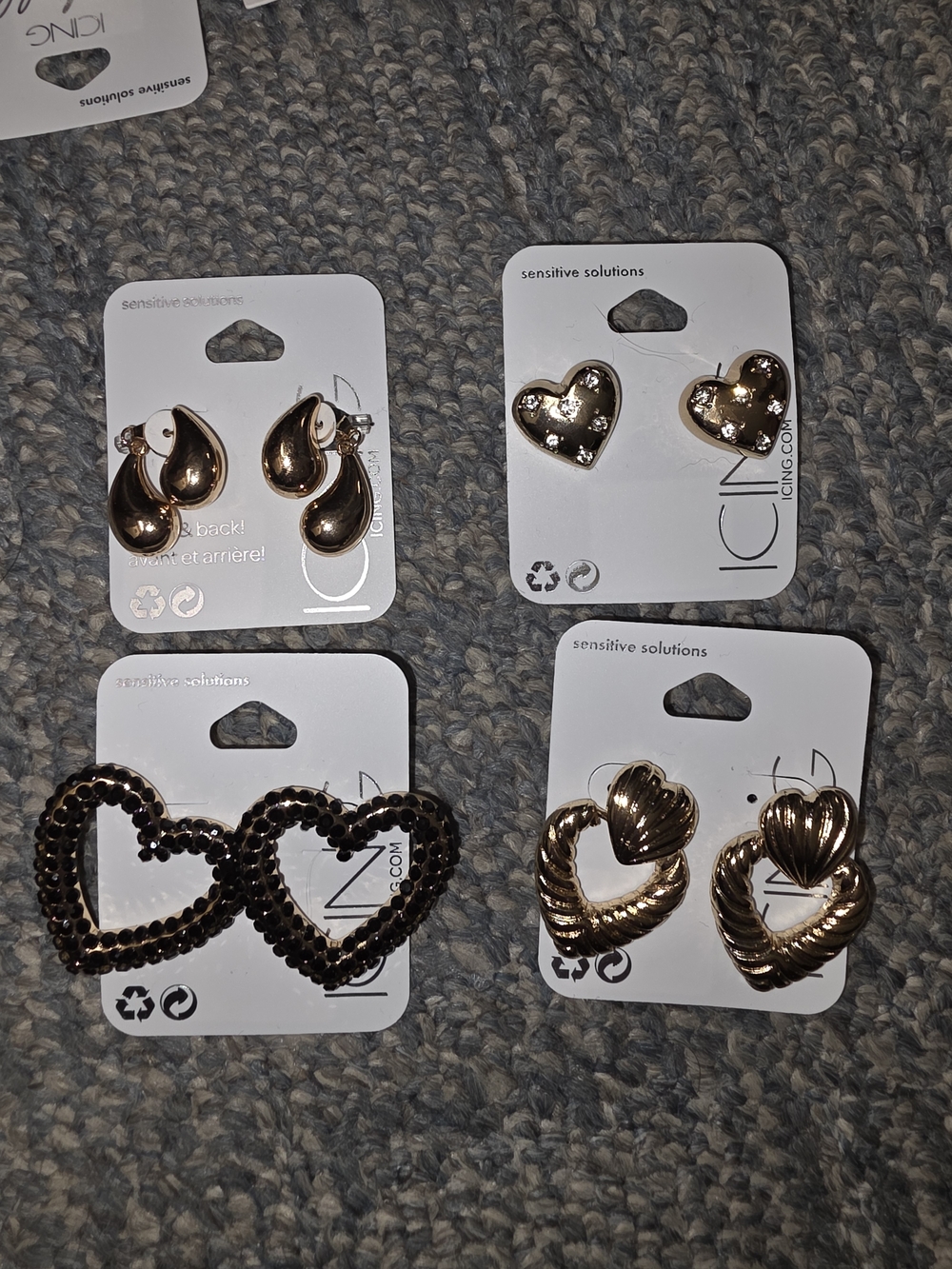 Icing Gold-Tone Women's Earring Set — Four Cute Pair Styles